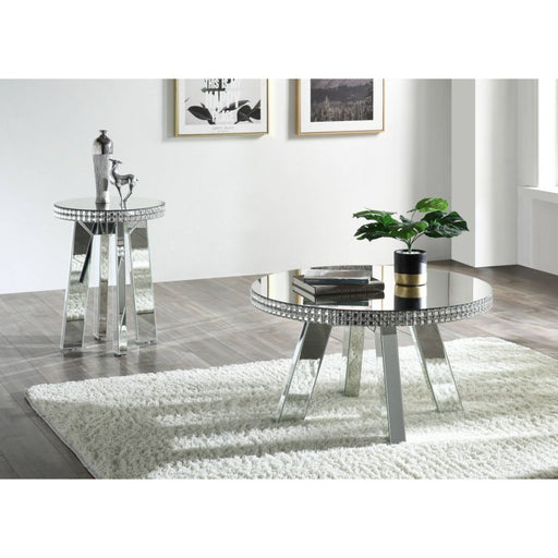 Acme Furniture - Lotus 3 Piece Occasional Tables Set in Mirrored & Faux Crystals - 88010-3SET - GreatFurnitureDeal