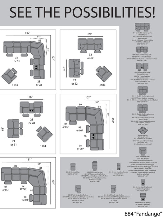 Southern Motion - Fandango 3 Piece Double Reclining Sectional - 884-31-83-28