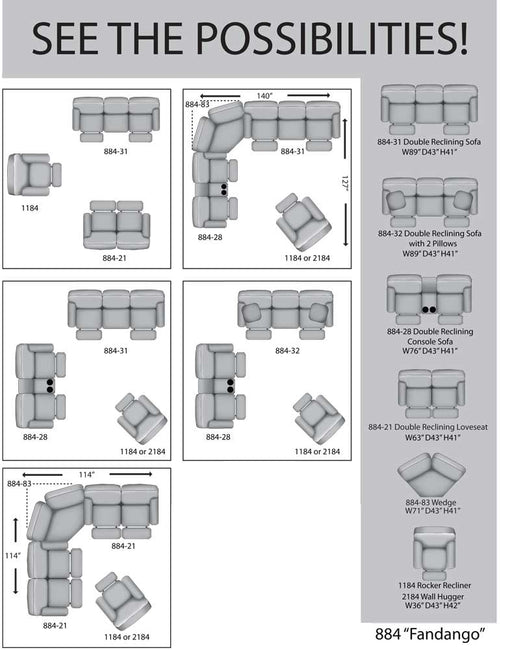 Southern Motion - Fandango 3 Piece Double Reclining Power Headrest Living Room Set - 884-62-52-5184-HEADREST - GreatFurnitureDeal