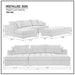 GFD Home - 111'' Tufted Fabric 3-Seat L-Shape Sectional Sofa Couch Set w/Chaise Lounge, Ottoman Coffee Table Bench, Dark Grey - GreatFurnitureDeal