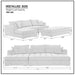 GFD Home - Tufted Fabric 3-Seat L-Shape Sectional Sofa Couch Set w/Chaise Lounge, Ottoman Coffee Table Bench, Light Grey - GreatFurnitureDeal