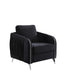 GFD Home - Hathaway Black Velvet Fabric Sofa Loveseat Chair Living Room Set - GreatFurnitureDeal