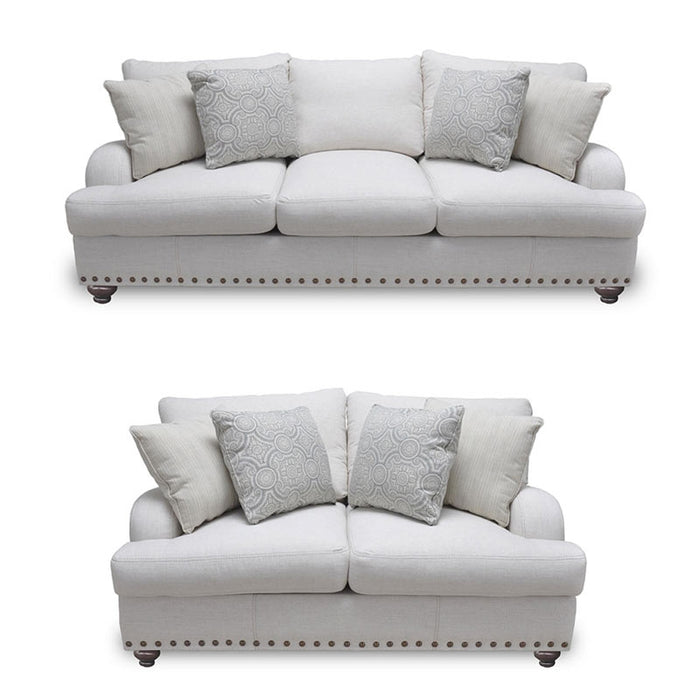 Franklin Furniture - Brinton Stationary 2 Piece Sofa Set in Off White - 89440-2SET-OFF WHITE - GreatFurnitureDeal