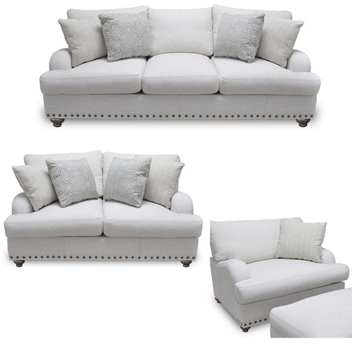 Franklin Furniture - Brinton Stationary 3 Piece Living Room Set in Off White - 89440-3SET-OFF WHITE