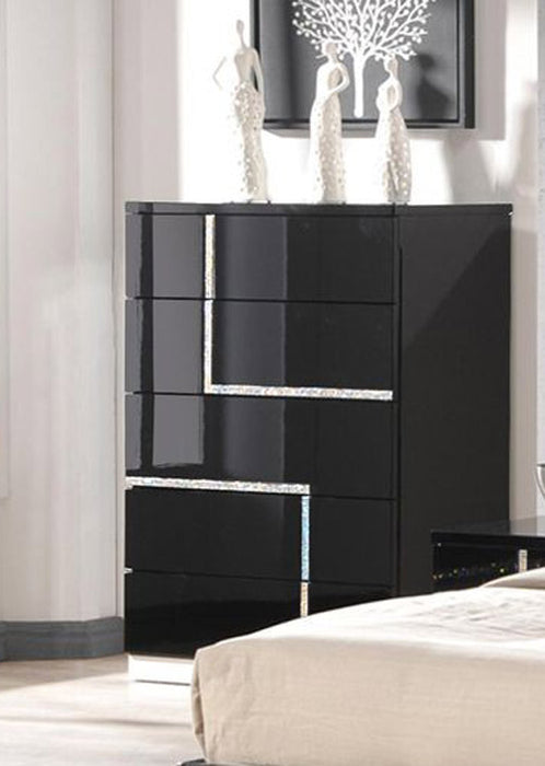 J&M Furniture - Lucca Black Lacquer 4 Piece Youth Platform Bedroom Set - 17685-F-4SET