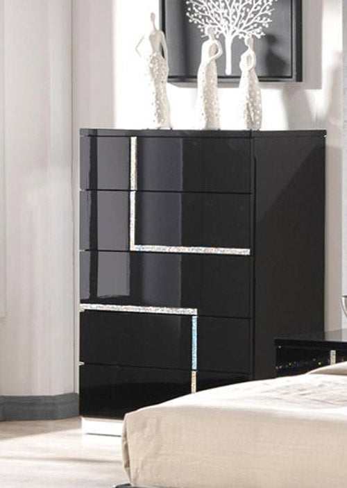 JM Furniture Lucca Black Chest