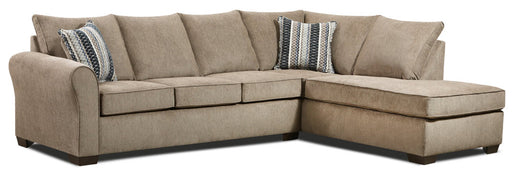 Southern Home Furnishings - Stonegate Latte Sectional in Brown - 6003-26R 31L Stonegate Latte - GreatFurnitureDeal