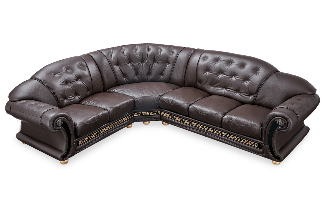ESF Furniture - Apolo Sectional in Brown - APOLOSECT-LEFTBROWN