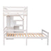 GFD Home - Twin Size Loft Bed with a Stand-alone Bed, Storage Staircase, Desk, Shelves and Drawers, White - GreatFurnitureDeal