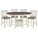 GFD Home - Traditional Design Antique White Finish Counter Height Dining Set 5pc Table w Extension Leaf and 4 Counter Height Chairs - GreatFurnitureDeal