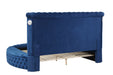 GFD Home - Hazel Queen Size Tufted Storage Bed made with Wood in Blue - GreatFurnitureDeal