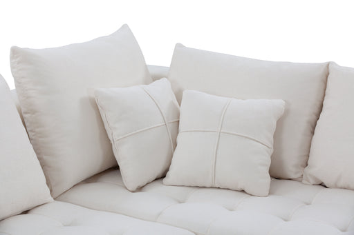 GFD Home - Sectional Sofa Couch,144'' Wide Reversible L-Shaped Sofa Couch Set  with Ottoman for Living Room Apartment Home Hotel - GreatFurnitureDeal