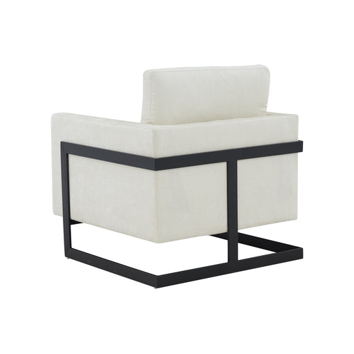 GFD Home - Modrest Prince Contemporary Cream & Black Fabric Accent Chair - GreatFurnitureDeal