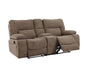 GFD Home - Ohio Manual Recliner 2 Pc Living Room Set Made With Chenille Upholstery in Brown - GreatFurnitureDeal