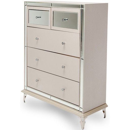 AICO Furniture - Hollywood Loft Frost 5 Drawer Chest - 9001670-104 - GreatFurnitureDeal