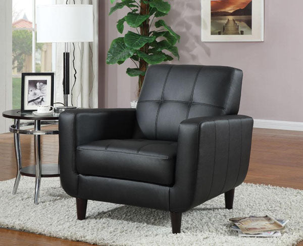 Coaster Furniture - Black Vinyl Accent Chair - 900204
