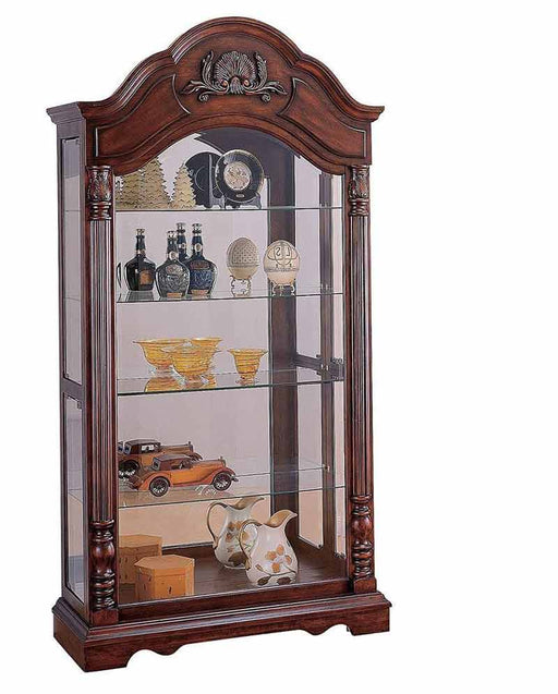 Acme Furniture - Denton Curio Cabinet in Cherry - 90054 - GreatFurnitureDeal