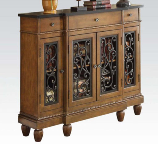 Acme Furniture - Vidi Wood Metal Console Table in Antique Oak - 90108 - GreatFurnitureDeal