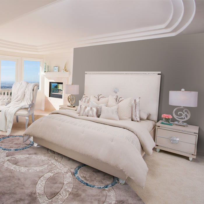 AICO Furniture - Glimmering Heights 6 Piece California King Upholstered Bedroom Set - 9011000CK-111-6SET - GreatFurnitureDeal