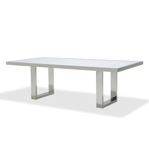 AICO Furniture - State St. Rectangular Dining Table in Glossy White - N9016000-116 - GreatFurnitureDeal