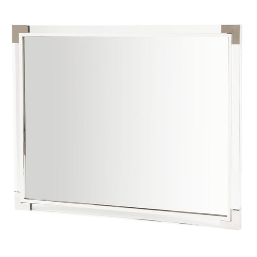 AICO Furniture - State St. Wall Mirror in Glossy White - N9016260-116 - GreatFurnitureDeal