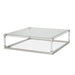 AICO Furniture - State St Square Cocktail Table Acrylic Legs in Glossy White Glass Top - 9016304-13
