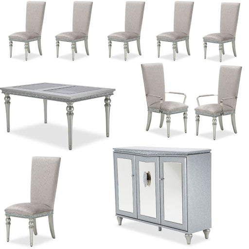 AICO Furniture - Melrose Plaza 10 Piece Rectangular Dining Room Set - 9019000-118-10SET