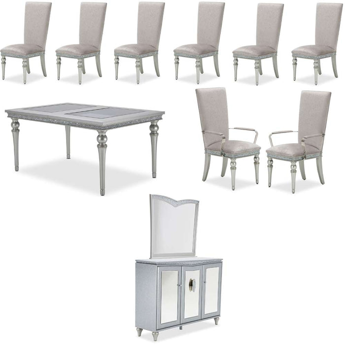 AICO Furniture - Melrose Plaza 11 Piece Rectangular Dining Room Set - 9019000-118-11SET