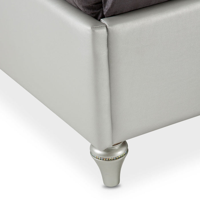 AICO Furniture - Melrose Plaza California King Upholstered Bed in Dove - 9019000CK-118 - GreatFurnitureDeal