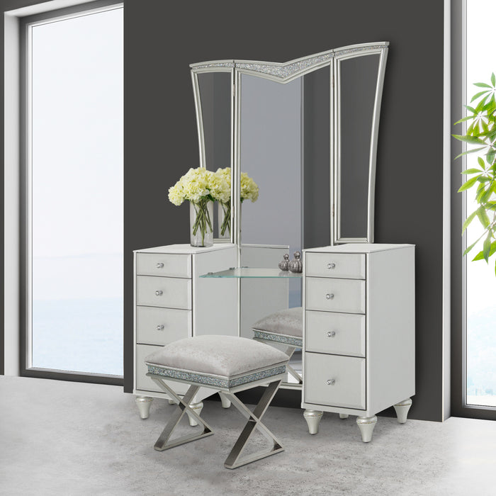 AICO Furniture - Melrose Plaza 3 Piece Vanity Set - 9019058-968-9804-118-3SET - GreatFurnitureDeal