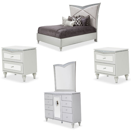AICO Furniture - Melrose Plaza 5 Piece Eastern King Upholstered Bedroom Set - 9019000EK-118-5SET