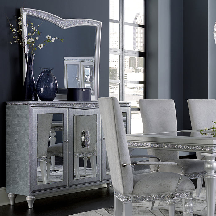 AICO Furniture - Melrose Plaza Sideboard & Mirror in Dove - 9019007-260-118