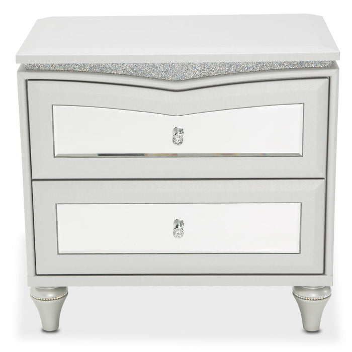 AICO Furniture - Melrose Plaza Upholstered Nightstand in Dove - 9019040-118