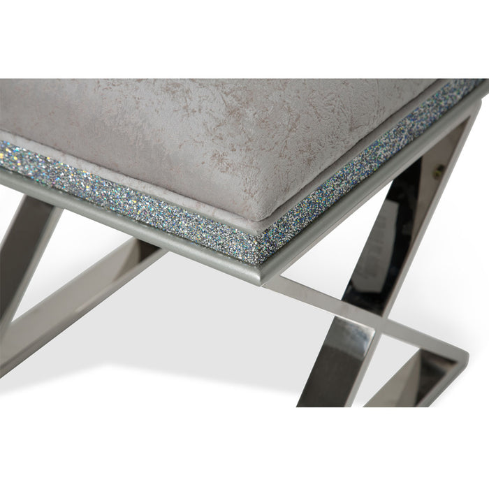 AICO Furniture - Melrose Plaza Vanity Bench in Dove - 9019804R-118 - GreatFurnitureDeal