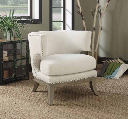Coaster Furniture - White Chenille Accent Chair - 902559 - GreatFurnitureDeal