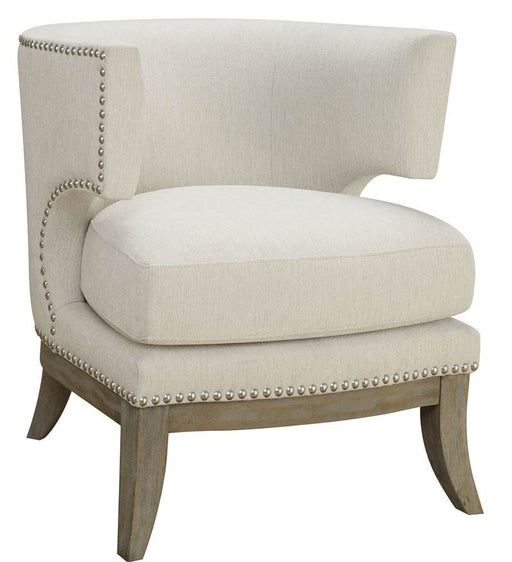 White Chenille Accent Chair - 902559