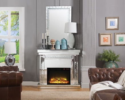 Acme Furniture - Nysa Fireplace in Mirrored - 90272