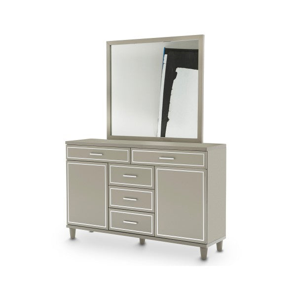 AICO Furniture - Urban Place Dresser with Mirror in Dove Gray - 9027650-60-803 - GreatFurnitureDeal