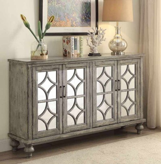 Acme Furniture - Velika Weathered Gray 4 Door Console Table - 90280 - GreatFurnitureDeal