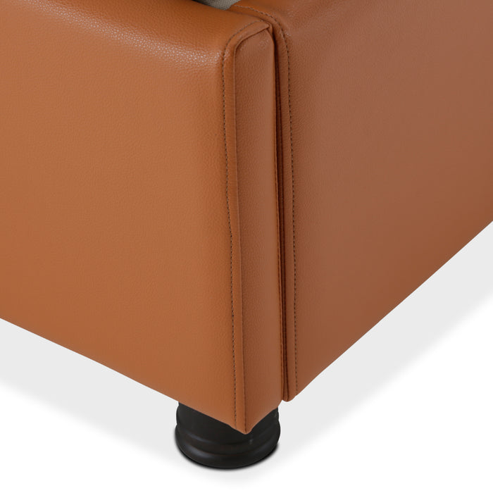 AICO Furniture - 21 Cosmopolitan Eastern King Upholstery Wing Bed in Orange-Umber - 9029000EK-812