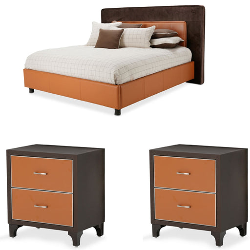 AICO Furniture - 21 Cosmopolitan 3 Piece Queen Upholstered Tufted Bedroom Set - 9029000QNT-812-3SET