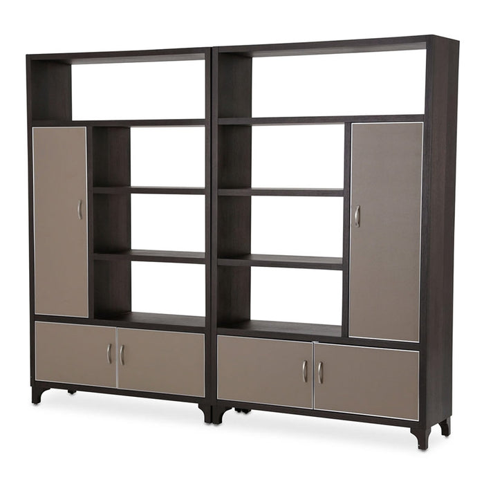 AICO Furniture - 21 Cosmopolitan 2 Piece Bookcase Unit in Taupe/Umber - 9029098-212