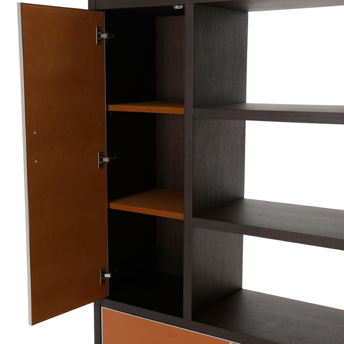 AICO Furniture - 21 Cosmopolitan Left Bookcase Unit in Orange-Umber - 9029098L-812