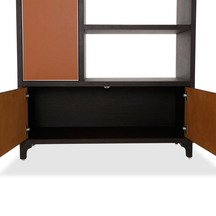 AICO Furniture - 21 Cosmopolitan Left Bookcase Unit in Orange-Umber - 9029098L-812 - GreatFurnitureDeal