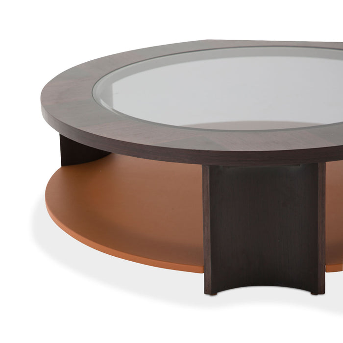 AICO Furniture - 21 Cosmopolitan Round Cocktail Table in Orange-Umber - 9029201-812