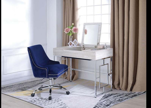 Acme Furniture - Saffron Natural & Chrome Vanity Desk - 90315 - GreatFurnitureDeal