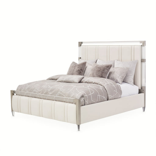 AICO Furniture - Penthouse California King Tufted Panel Bed in Ash Gray - 9033000CK3-130 - GreatFurnitureDeal