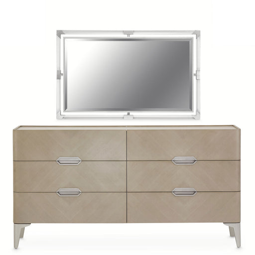 AICO Furniture - Penthouse Dresser with Wall Mirror in Ash Gray - 9033050-260-130 - GreatFurnitureDeal