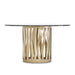 AICO Furniture - La Rachelle 5 Piece Round Dining Table Set in Medium Champagne - 9034001RND-136-5SET - GreatFurnitureDeal