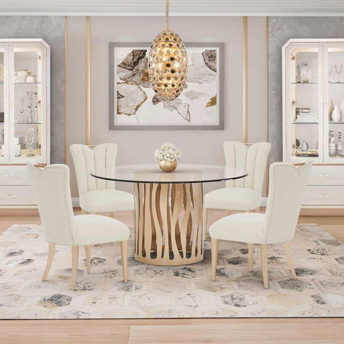 AICO Furniture - La Rachelle 54 Round Dining Table in Medium Champagne - 9034001RND-136